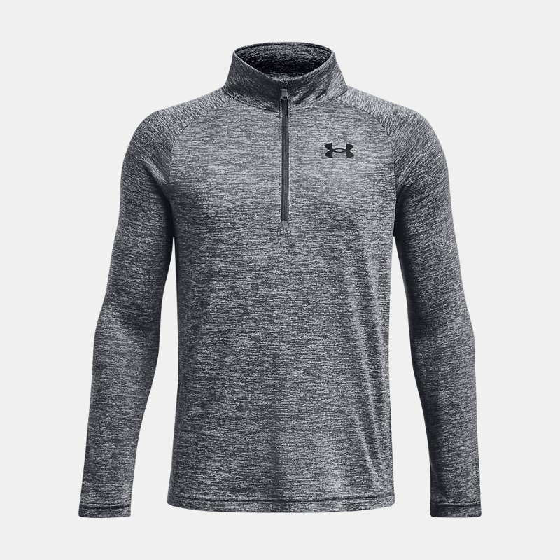 Boys'  Under Armour  Tech™ 2.0 ½ Zip Pitch Gray / Black YLG (59 - 63 in)
